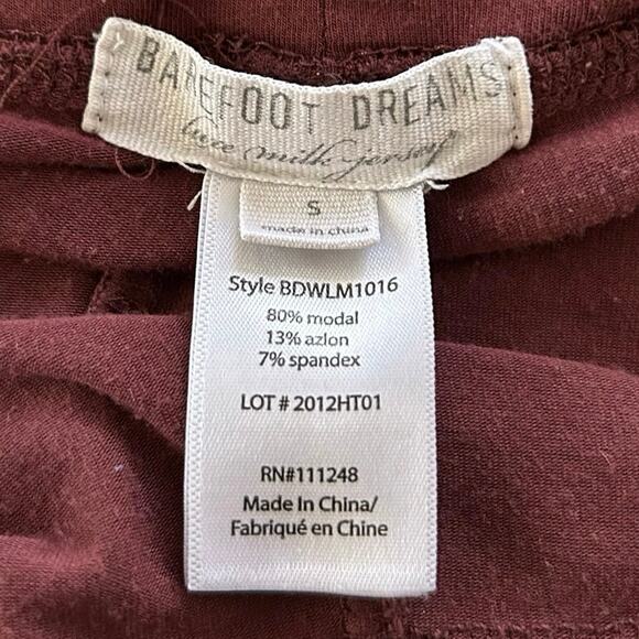 Barefoot Dreams Luxe Milk Jersey Pajama Pants Sleep Lounge Women Burgundy Small - Picture 4 of 6